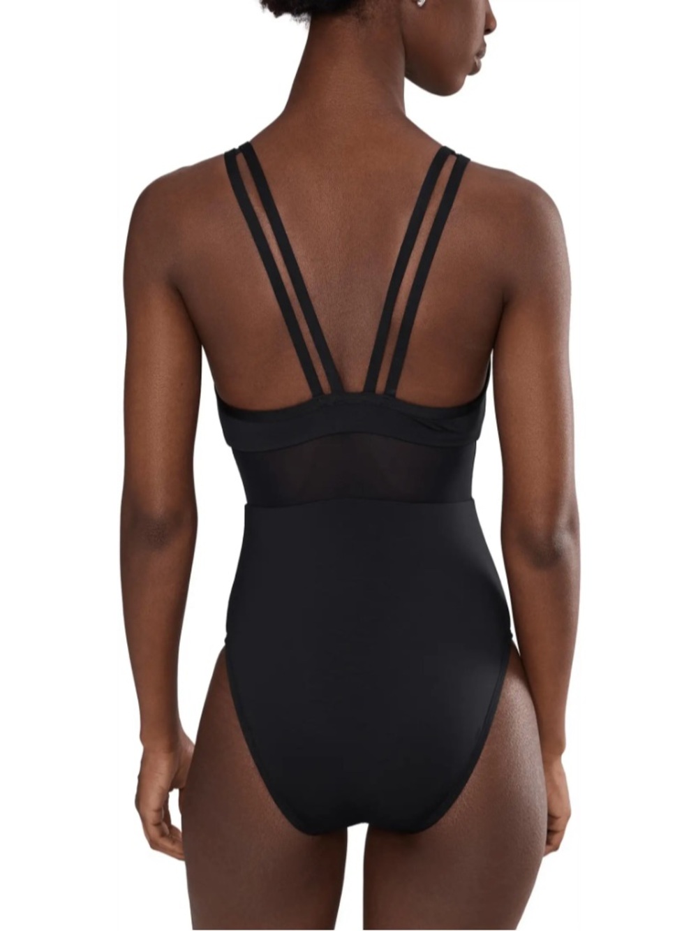 Nike Black Mesh-Panel One-Piece Swimsuit - Picture 2 of 3